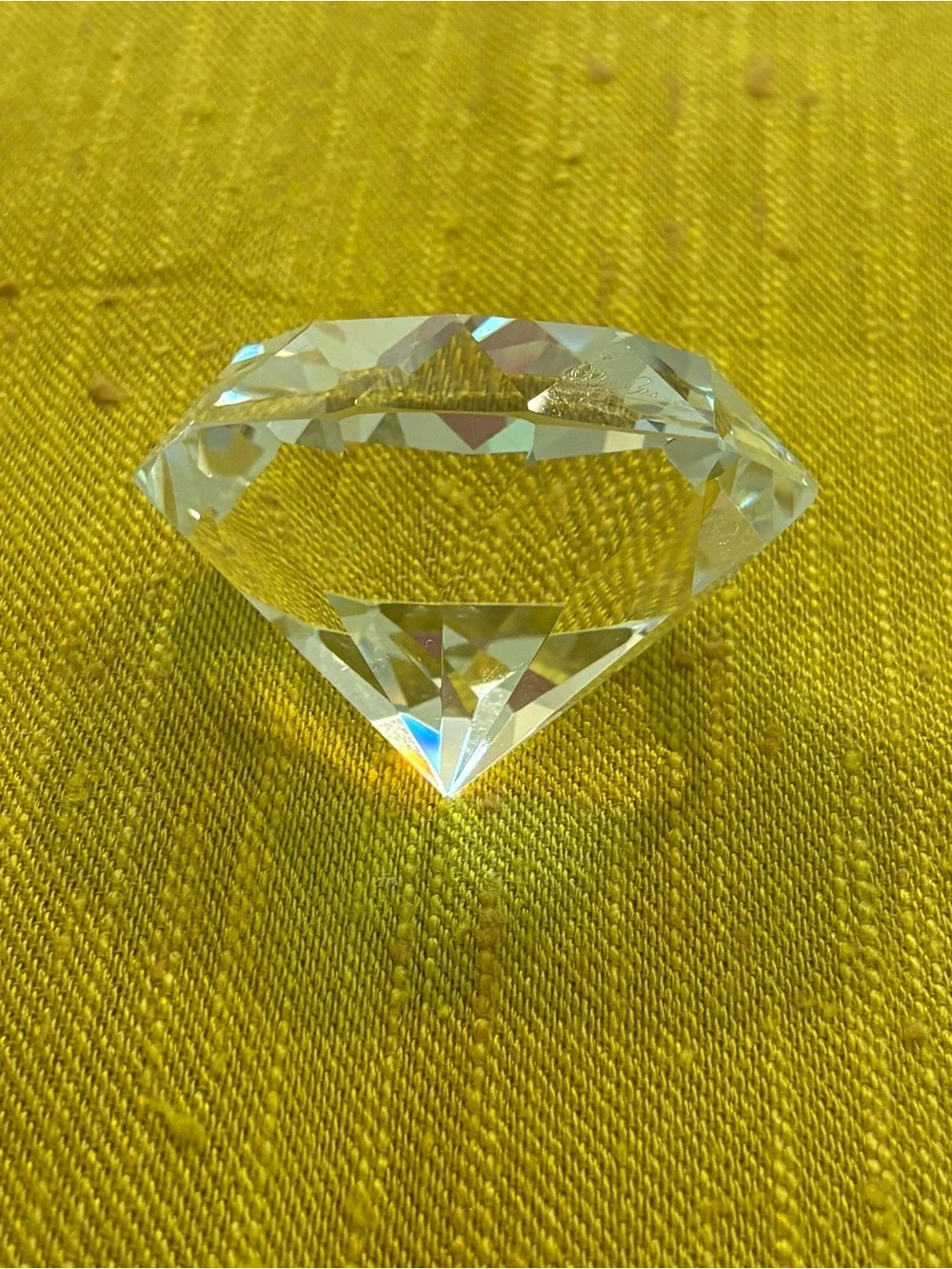 Faceted Crystal Paperweight - Clear Prism
